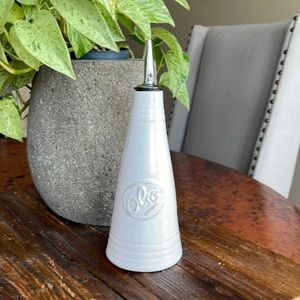 white olive oil bottle new